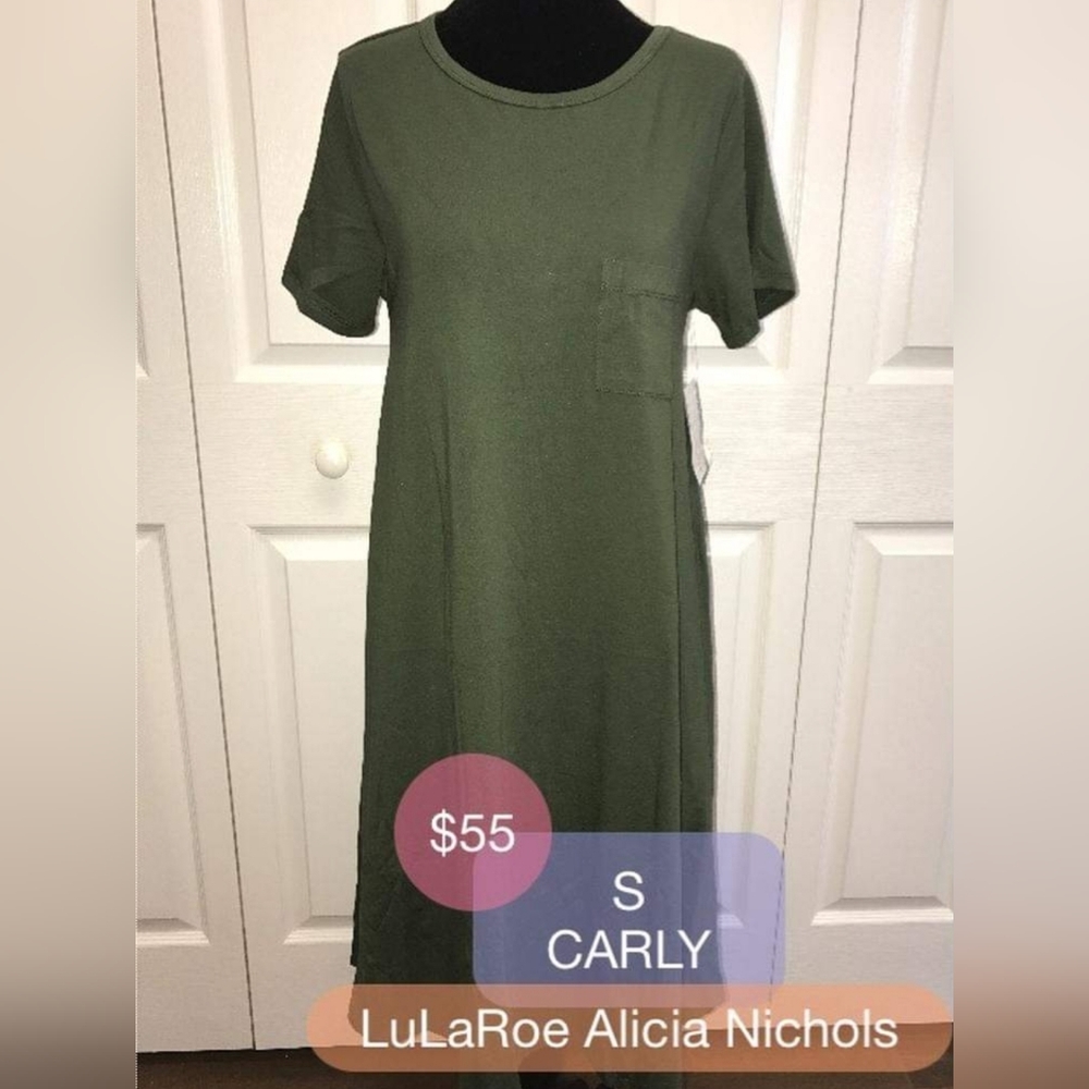 NWT hunter green Lularoe Carly dress. Size small